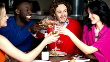 Group of party people - men and women