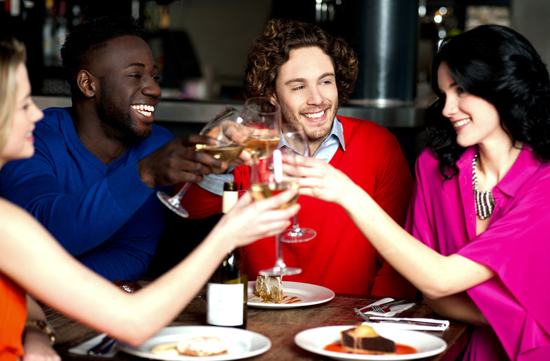 Group of party people - men and women