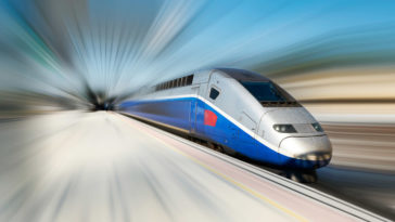 High speed train motion blur