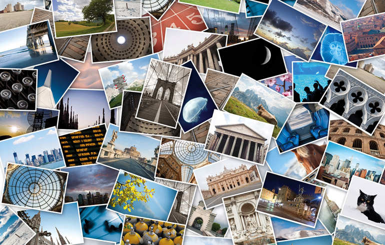 Stack of travel images from the world