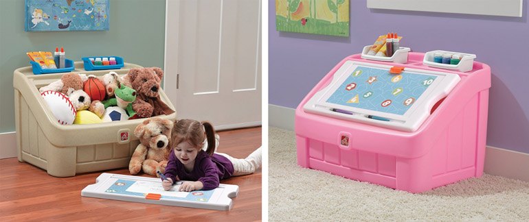 2-in-1 Toy Box and Art Lid