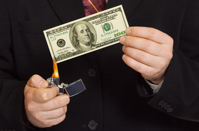 burnning money