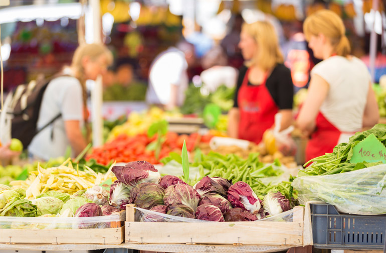 farmers' market stall