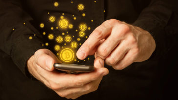 Bitcoins on smartphone